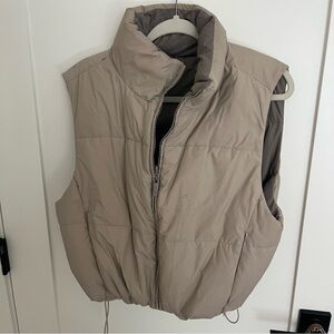 Tala Reversible Puffer Vest Brown Beige Size Medium